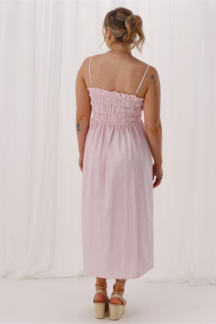 Ayva Evie Striped Dress Pink