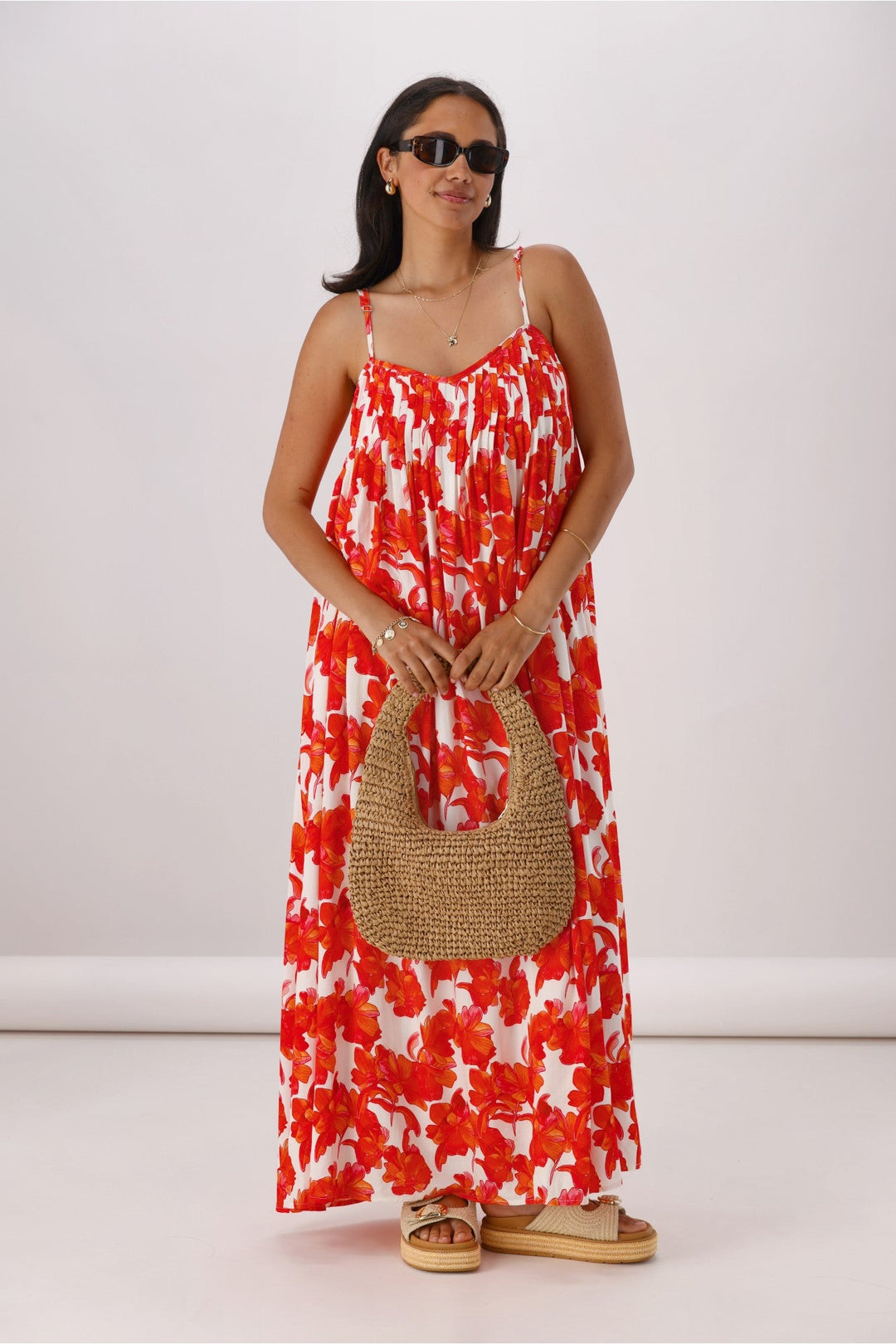 Ayva Imogen Maxi Dress Red Print