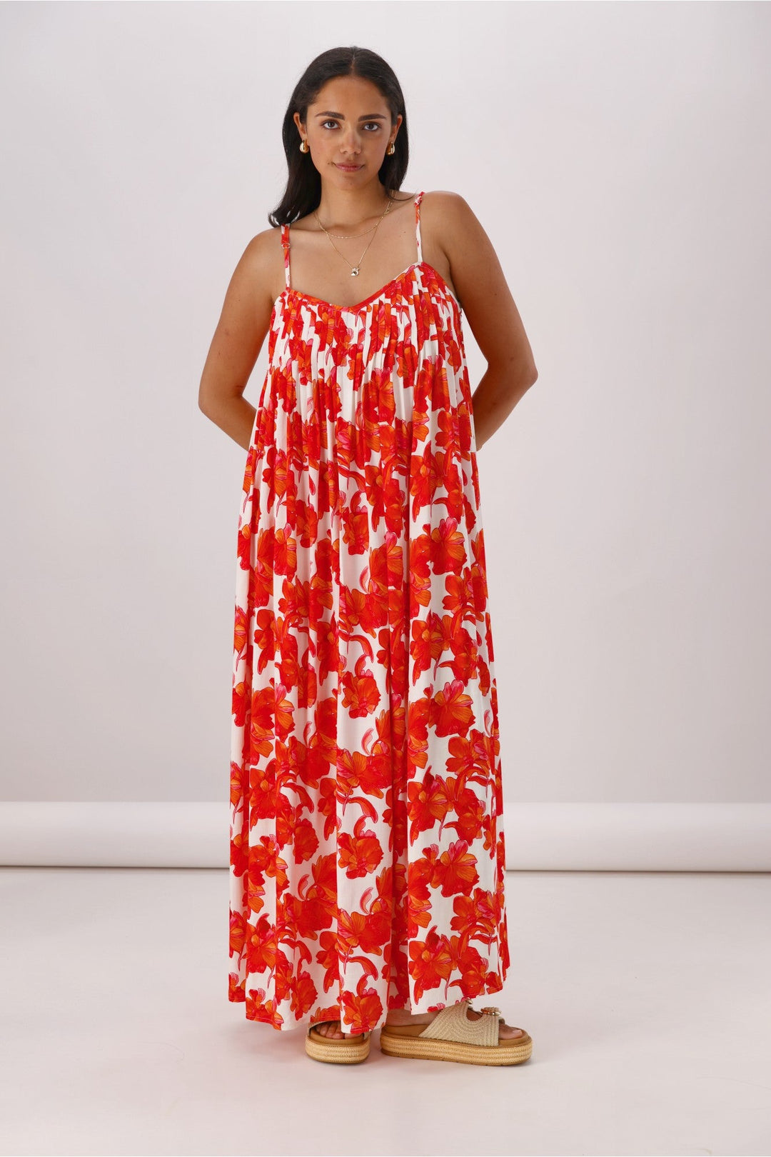 Ayva Imogen Maxi Dress Red Print