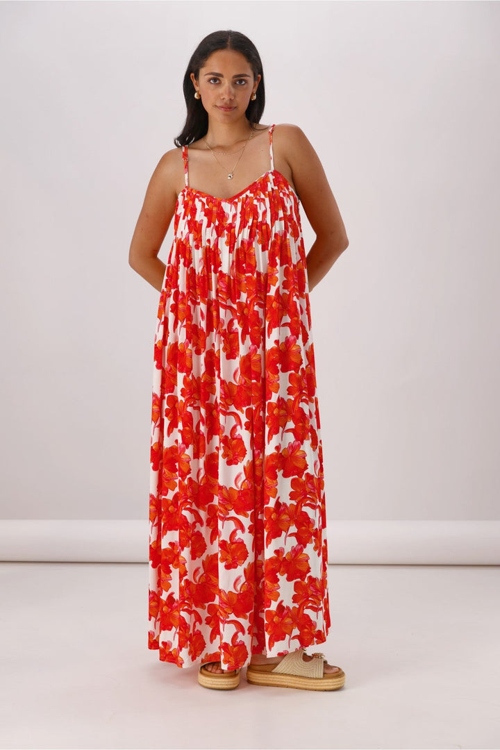 Ayva Imogen Maxi Dress Red Print
