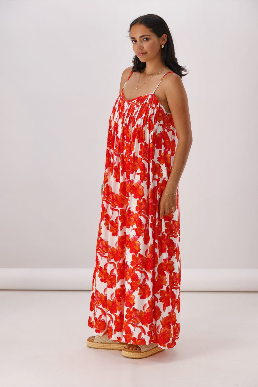 Ayva Imogen Maxi Dress Red Print