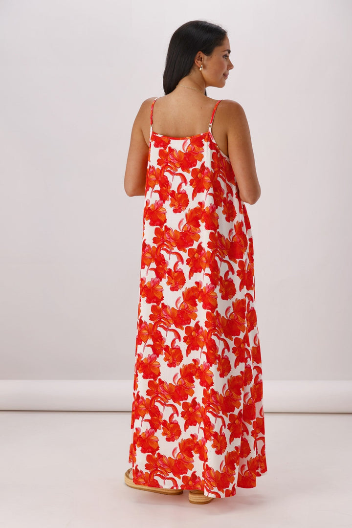 Ayva Imogen Maxi Dress Red Print