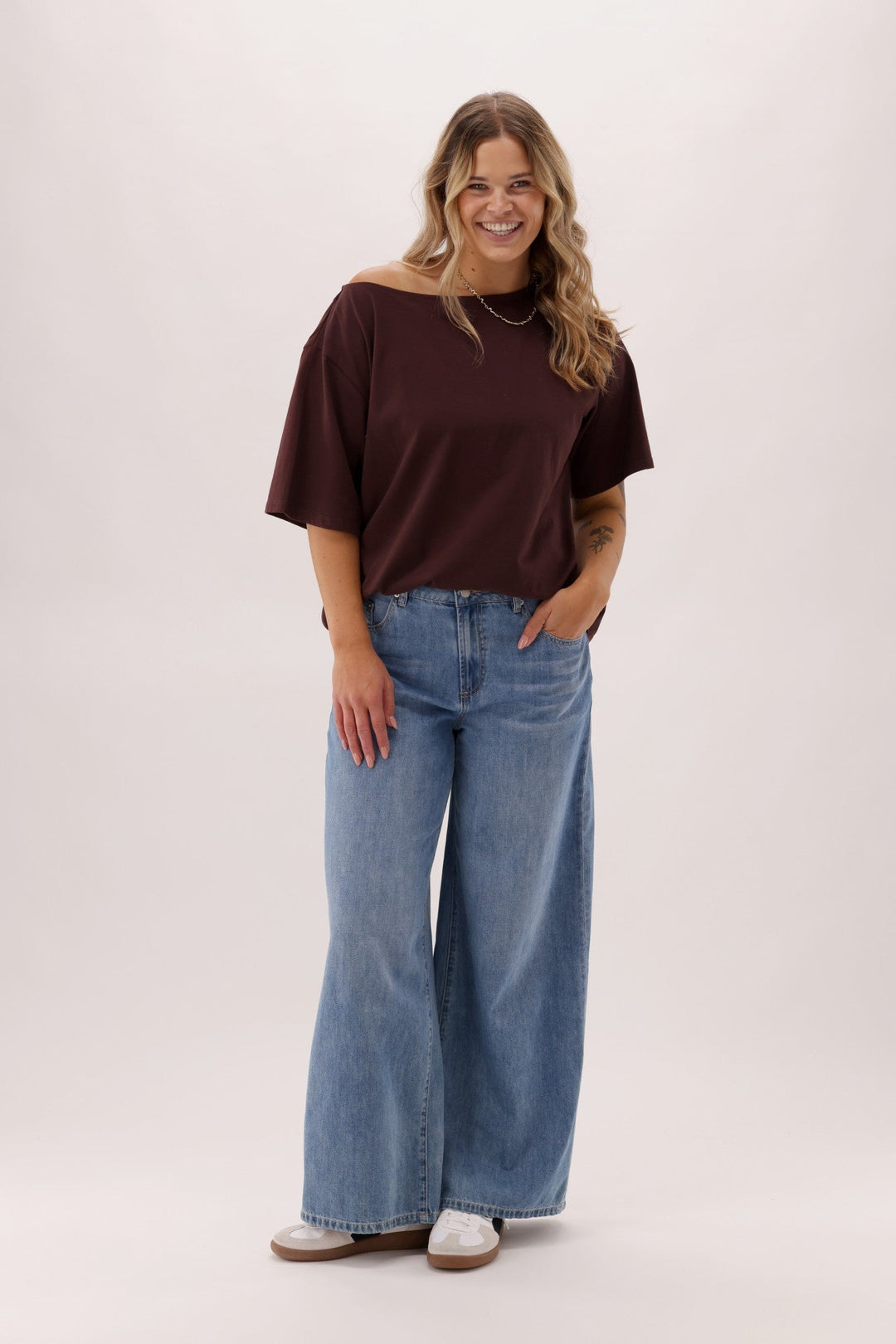 Ayva Kovarn Wide Leg Palazzo Jean Blue