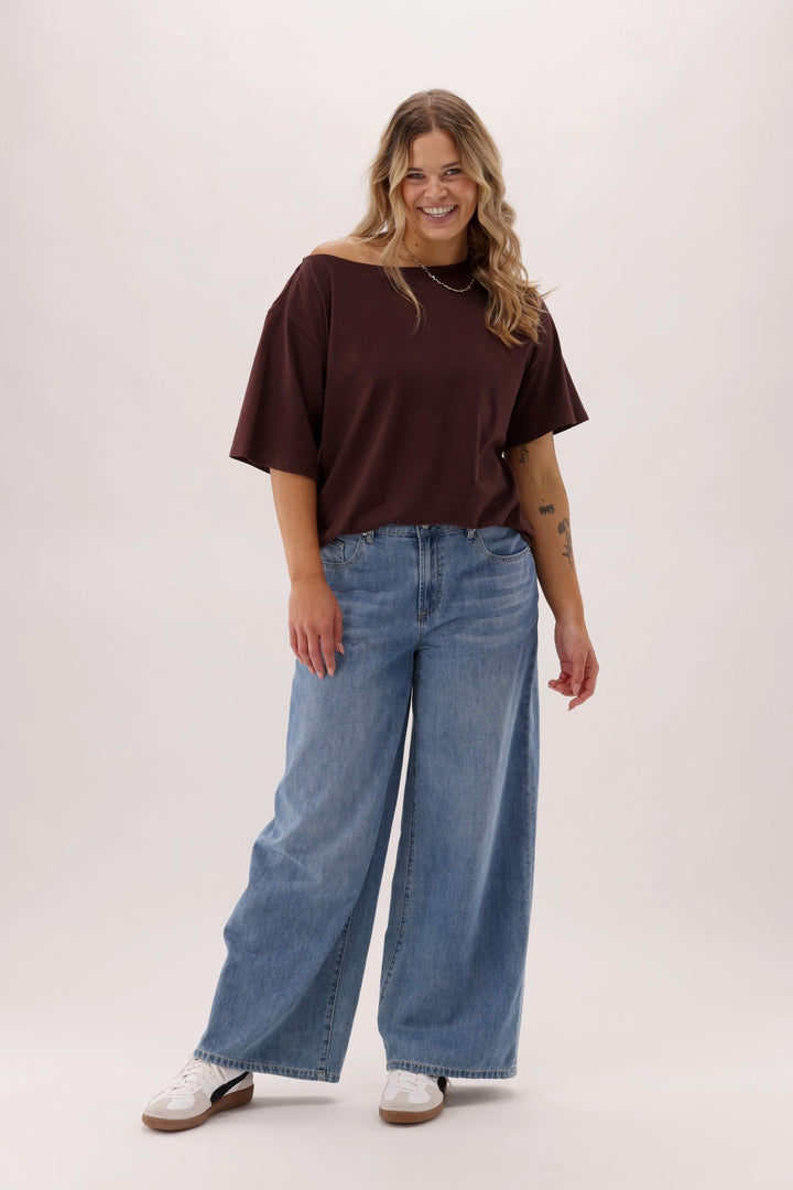 Ayva Kovarn Wide Leg Palazzo Jean Blue