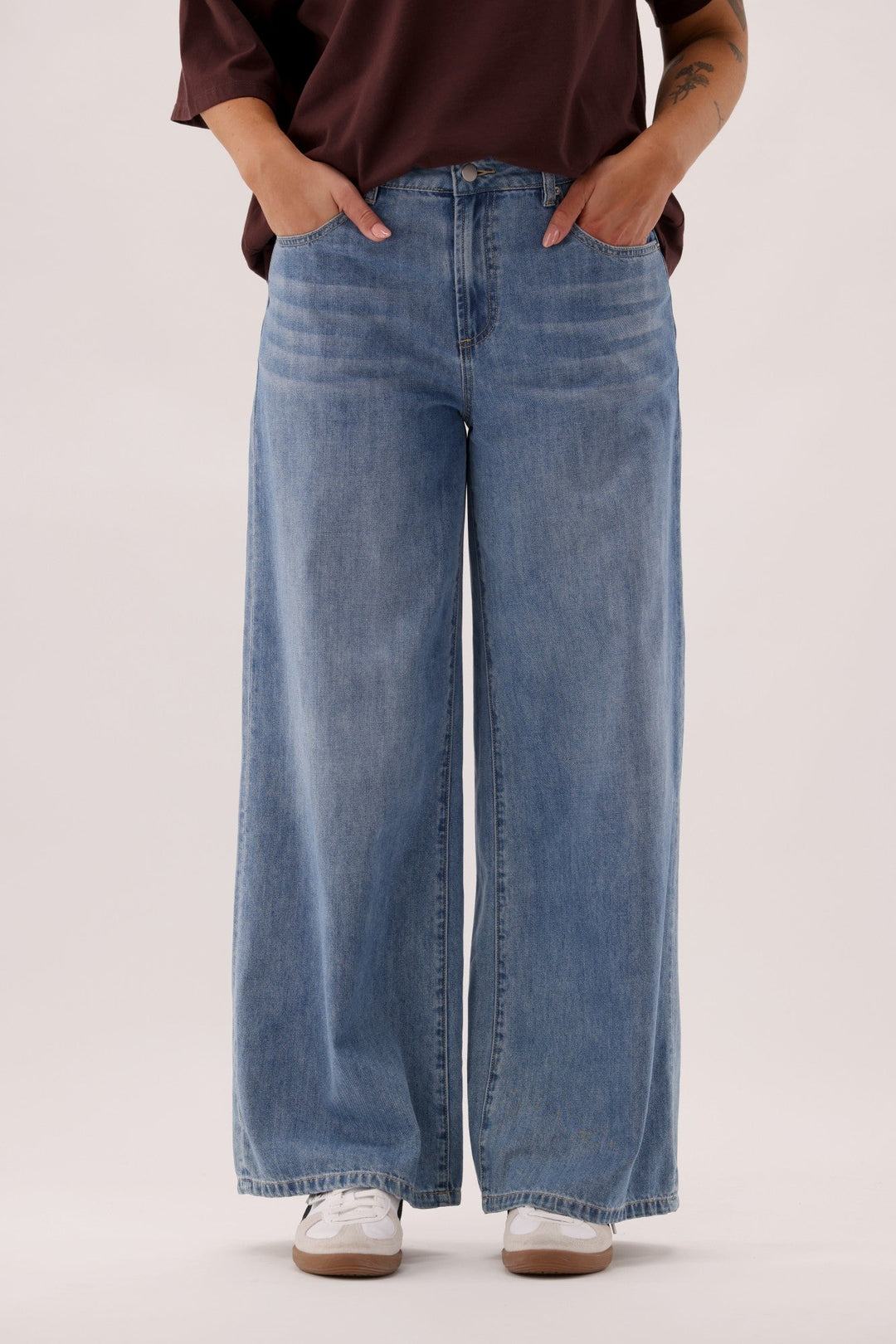 Ayva Kovarn Wide Leg Palazzo Jean Blue