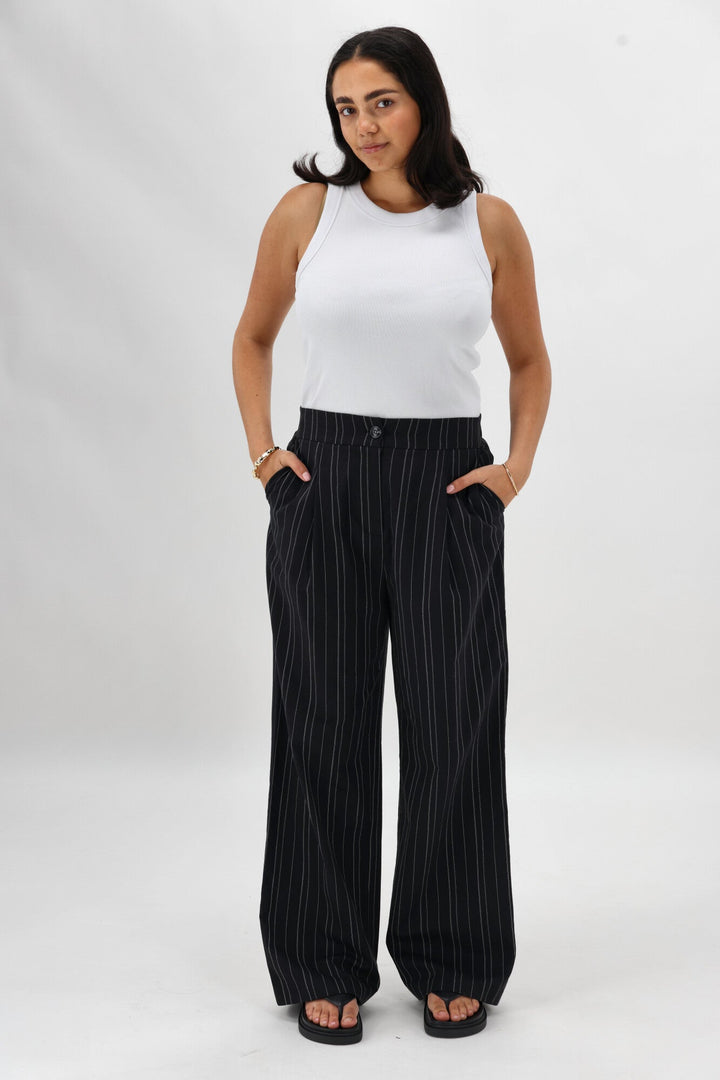 Ayva Noah Pant Black Natural Stripe