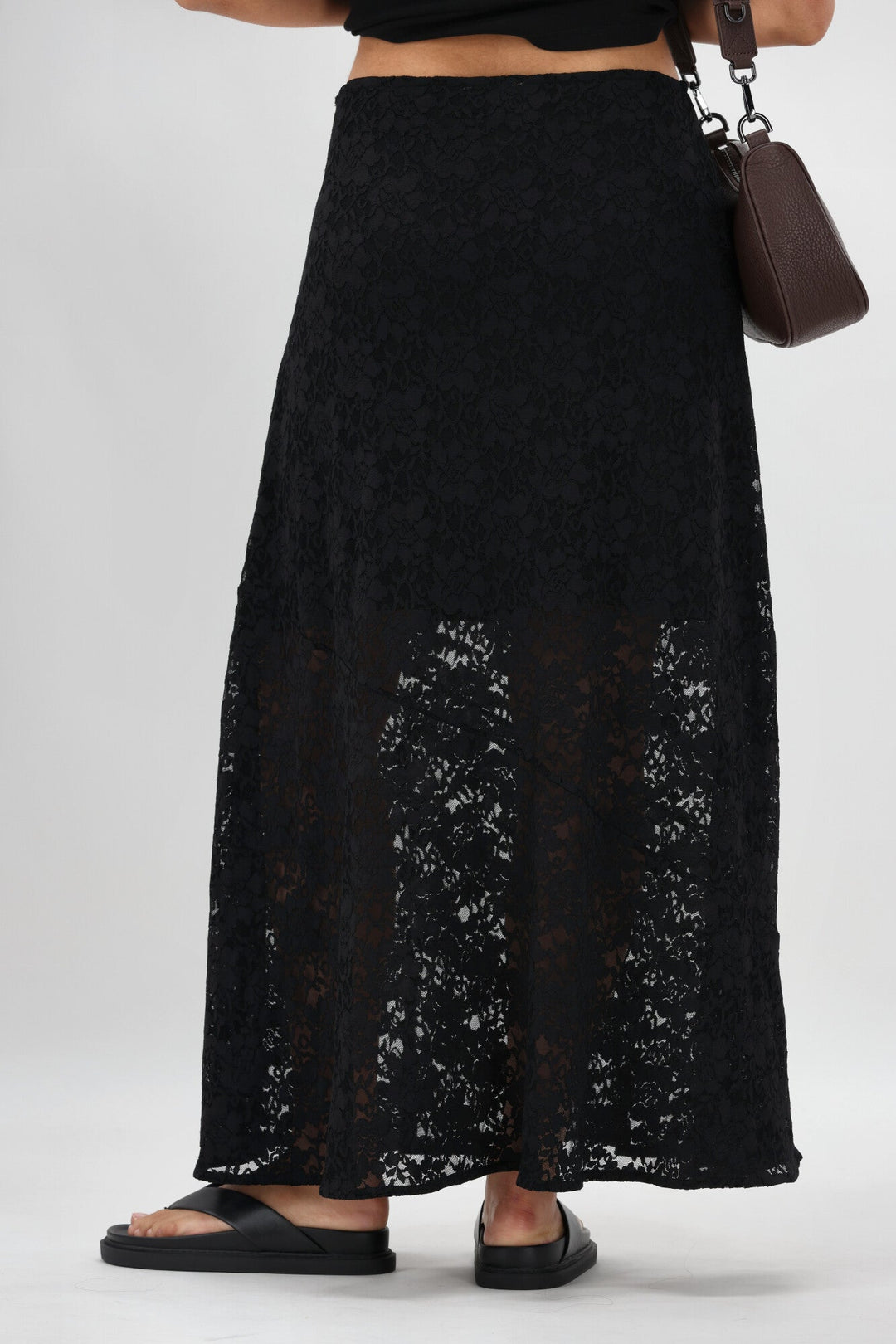 Ayva Opel Lace Maxi Skirt Black