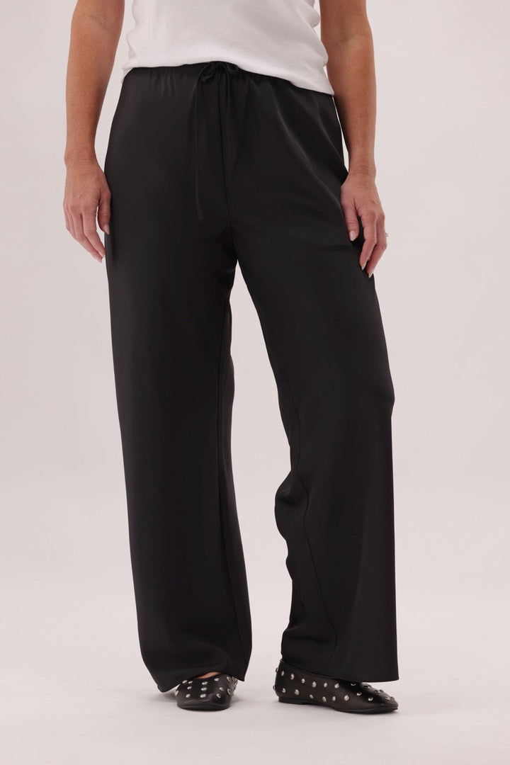 Ayva Satin Bias Pant Black