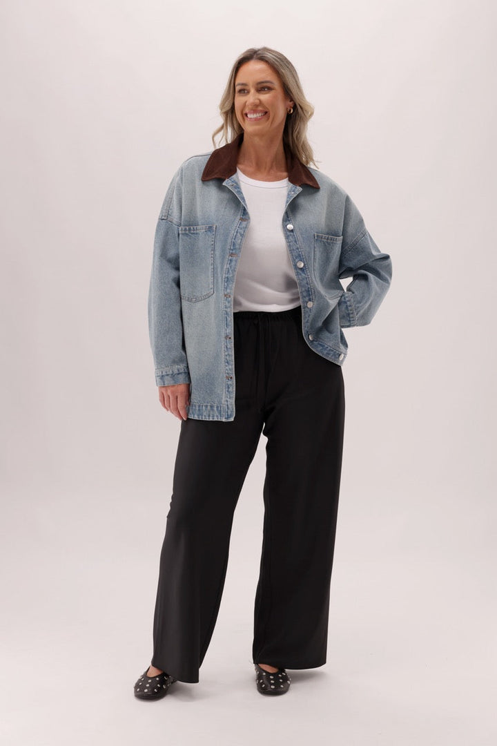 Ayva Satin Bias Pant Black