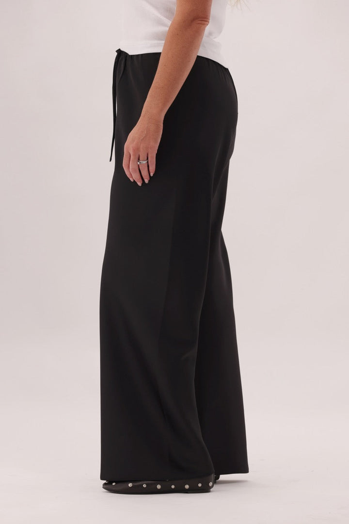 Ayva Satin Bias Pant Black