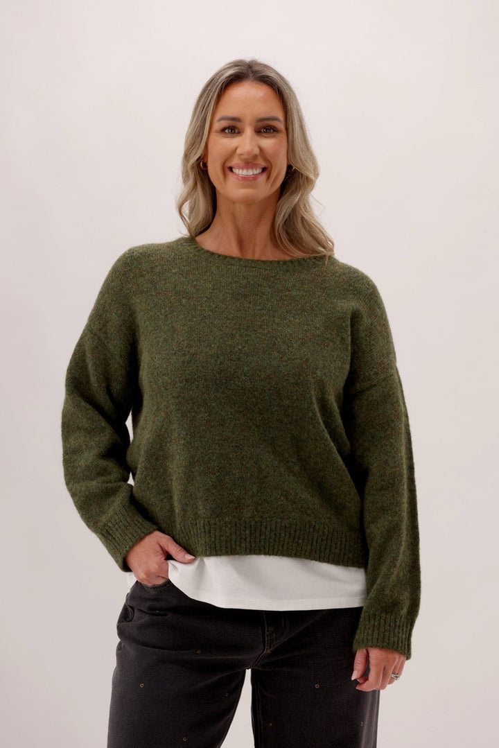 Ayva Sofia Oversized Knit Sweater Moss