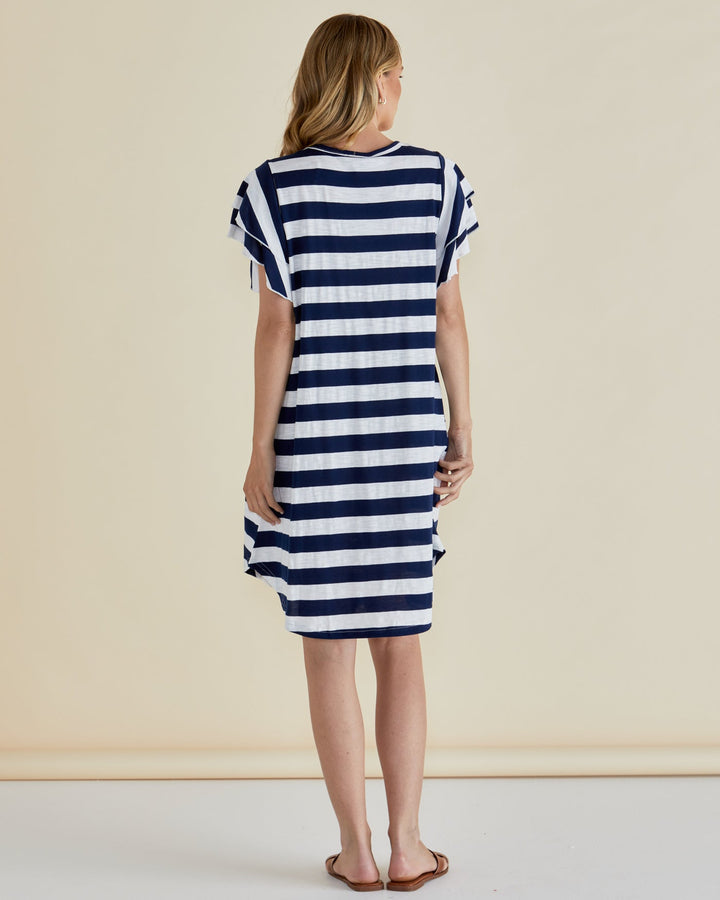 Betty Basics Sydney Tee Dress Blue Stripe
