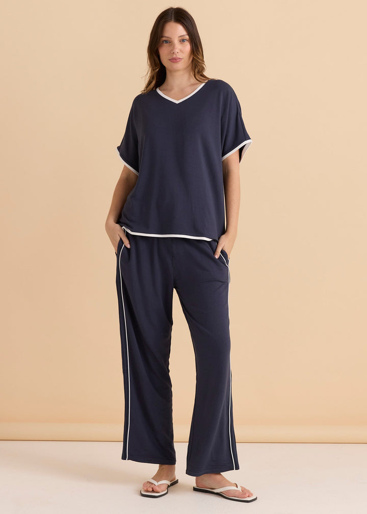Betty Basics Evelyn Wide leg Jogger Petrol