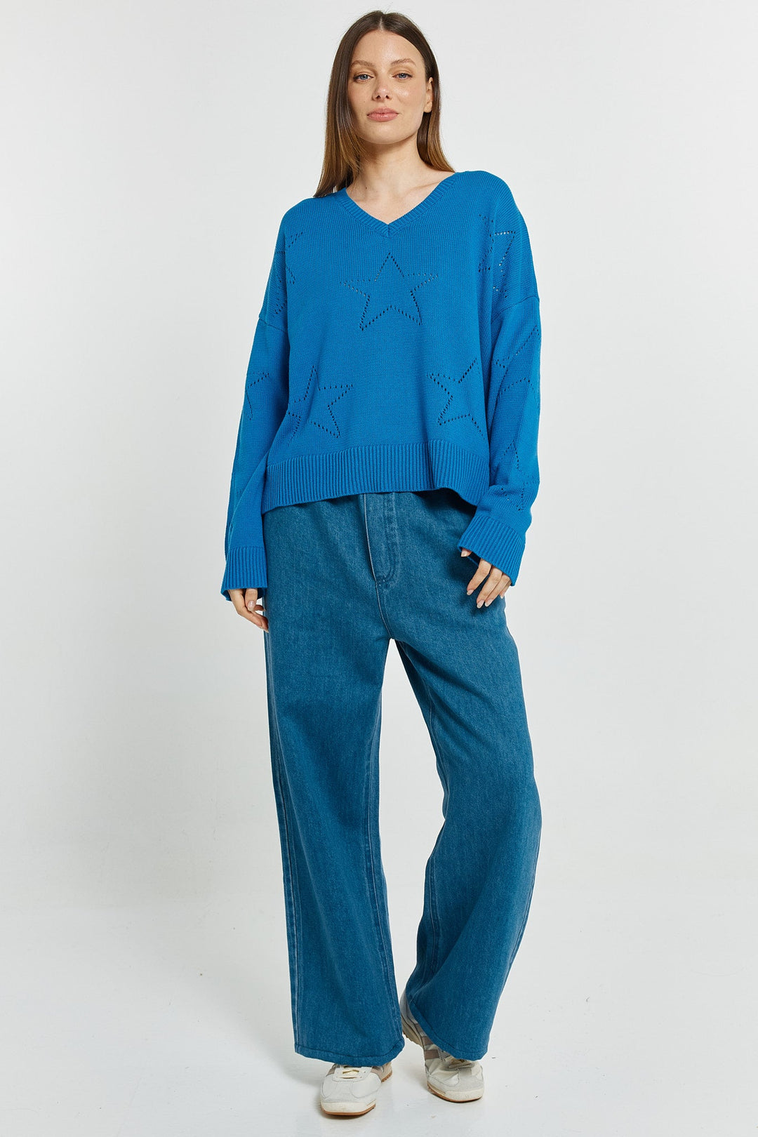 Betty Basics Selene Star Sweater Blue