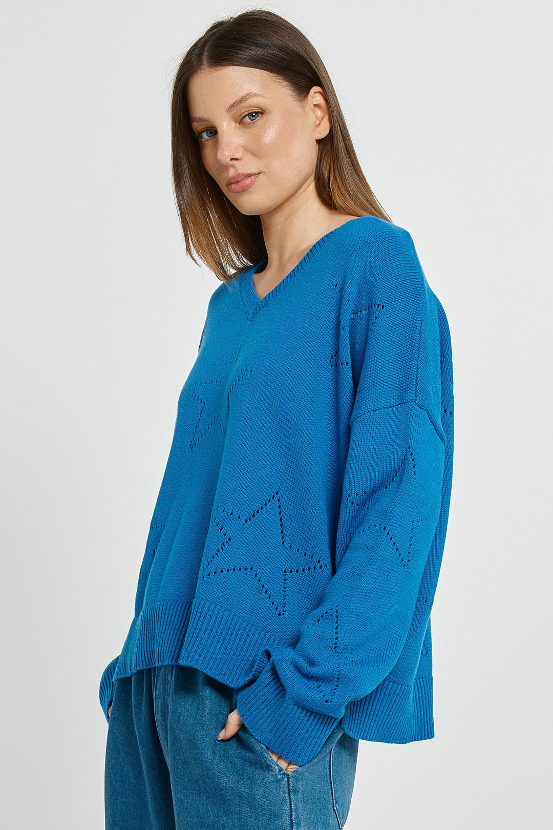Betty Basics Selene Star Sweater Blue