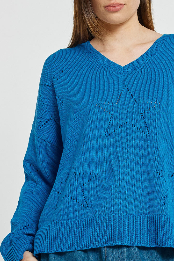 Betty Basics Selene Star Sweater Blue