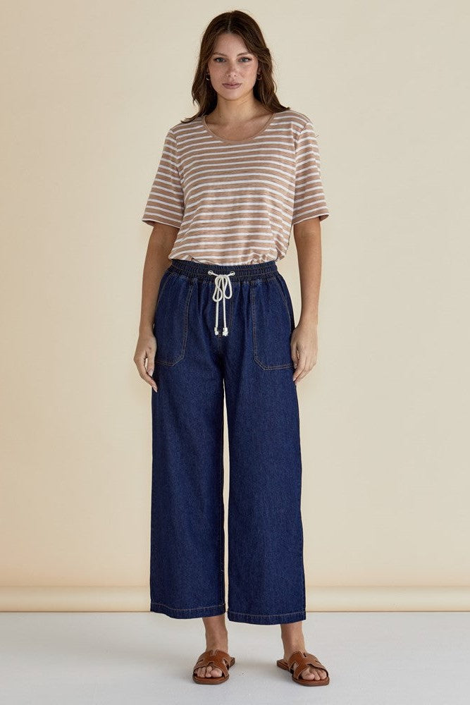 Betty Basics Drapey Denim Jogger Sapphire