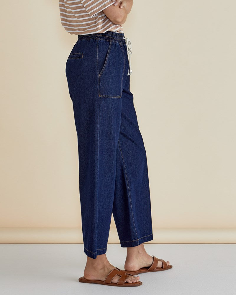 Betty Basics Drapey Denim Jogger Sapphire