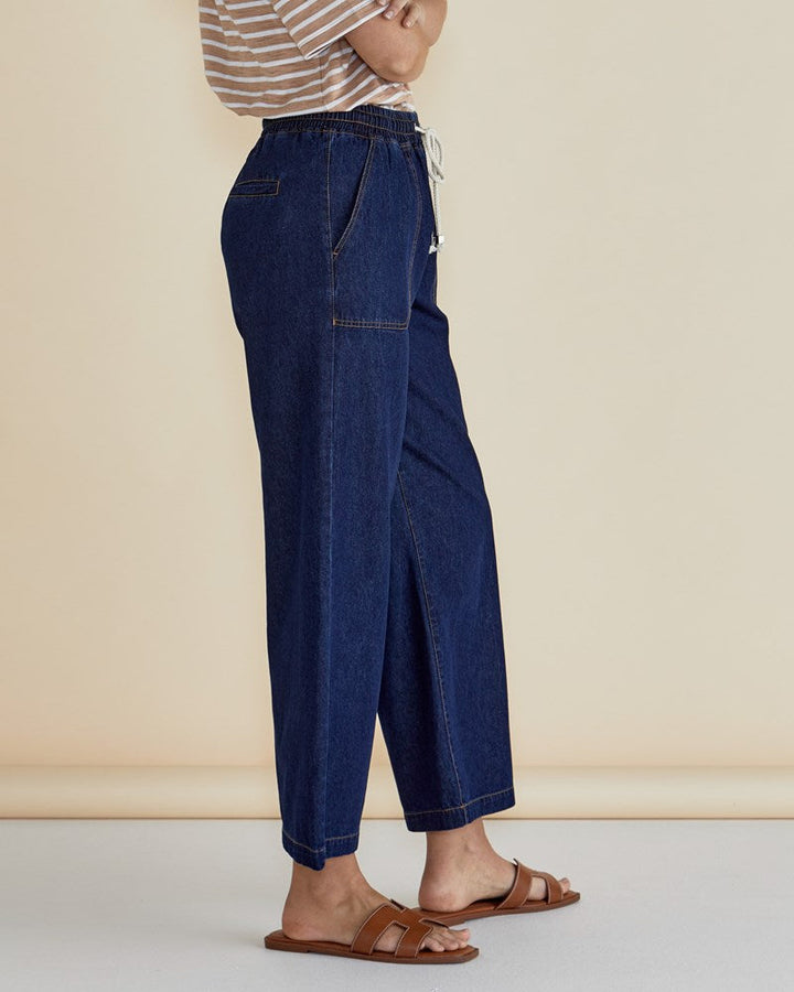 Betty Basics Drapey Denim Jogger Sapphire
