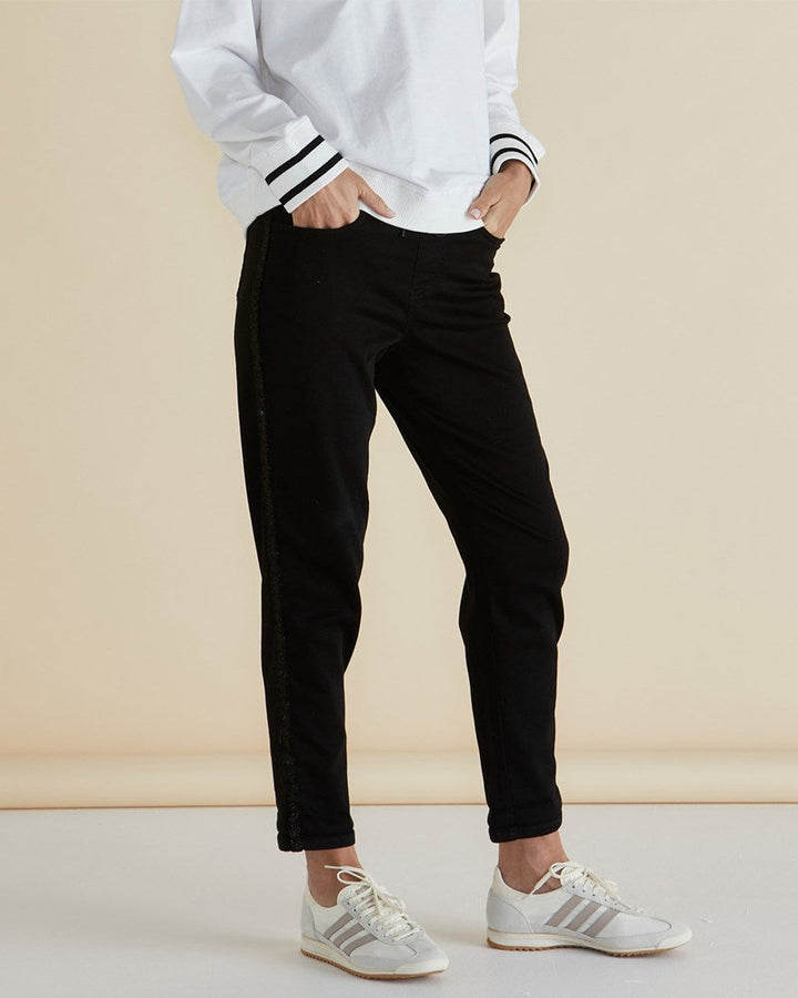Betty Basics Harlow Denim Jogger Black With Lurex