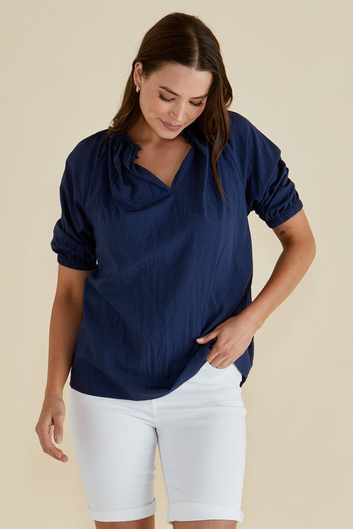 Betty Basics Joanne Blouse Navy Blue