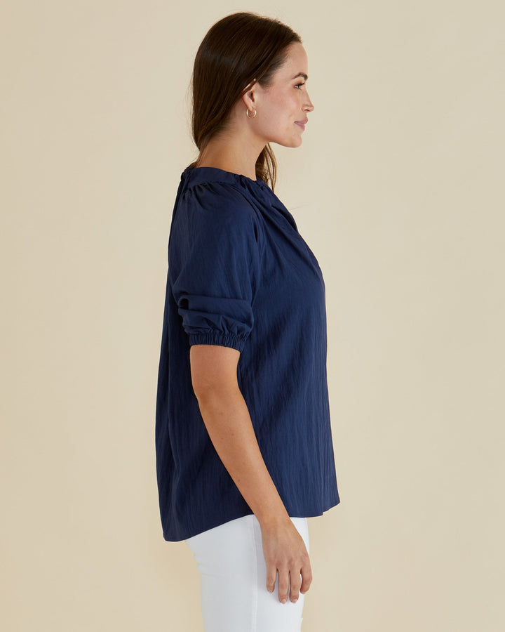 Betty Basics Joanne Blouse Navy Blue