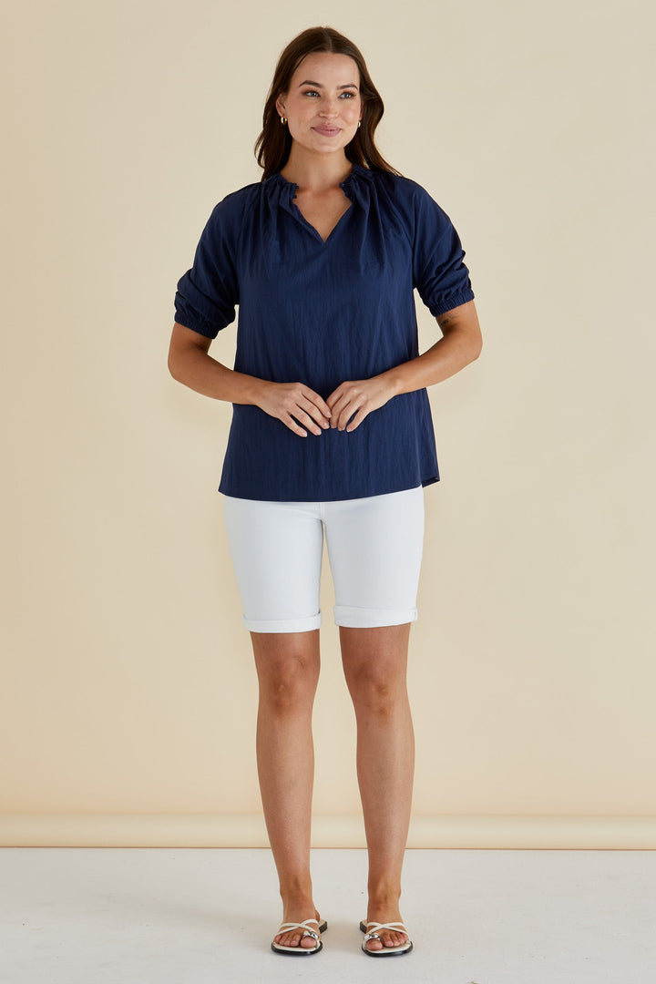 Betty Basics Joanne Blouse Navy Blue