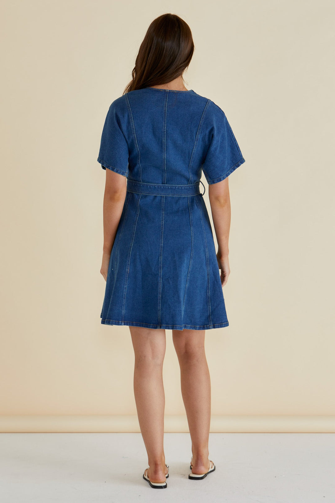 Betty Basics Fiori Denim Dress Mid Wash