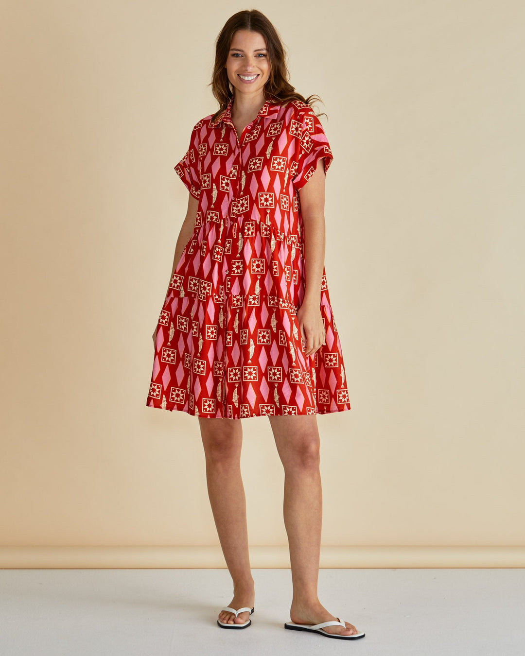 Betty Basics Copacabana Shirt Dress Sardinia Geo Print