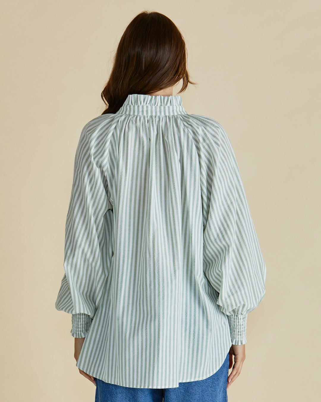 Betty Basics Romi Shirt Sage Stripe