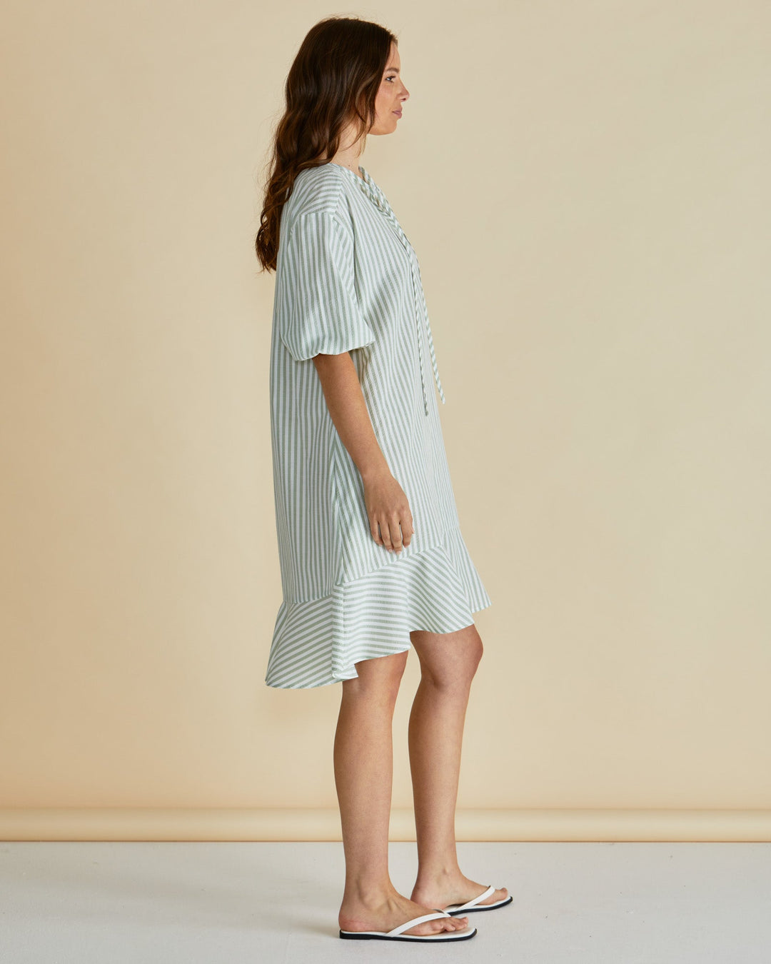 Betty Basics Livvy Dress Sage Stripe