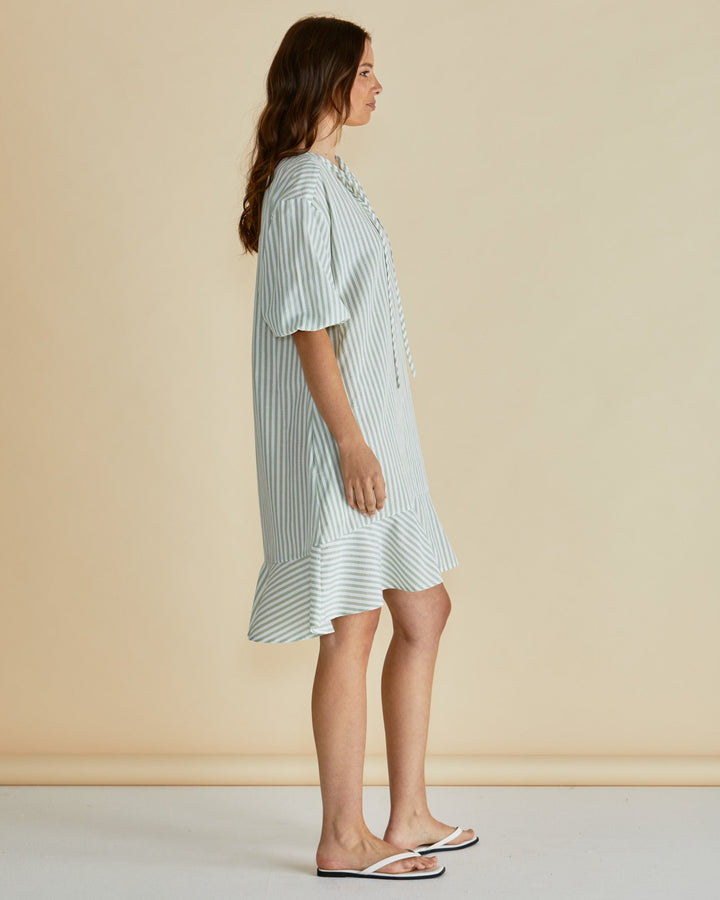Betty Basics Livvy Dress Sage Stripe