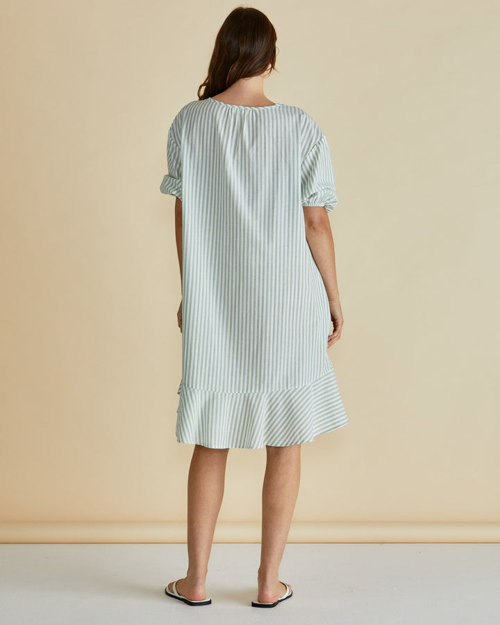 Betty Basics Livvy Dress Sage Stripe