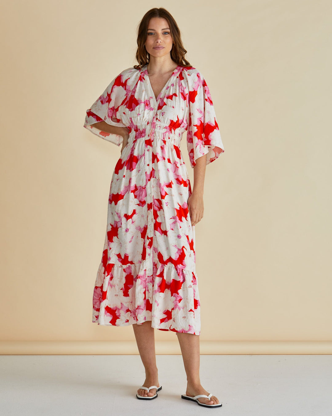 Betty Basics Moxie Dress Red Floral Print