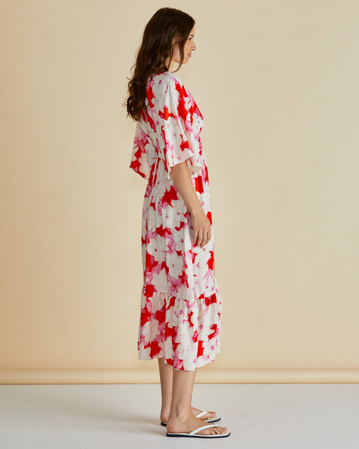Betty Basics Moxie Dress Red Floral Print