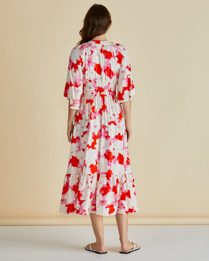 Betty Basics Moxie Dress Red Floral Print