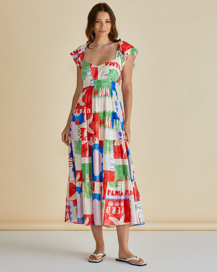 Betty Basics Sadie Dress  Seashell Print