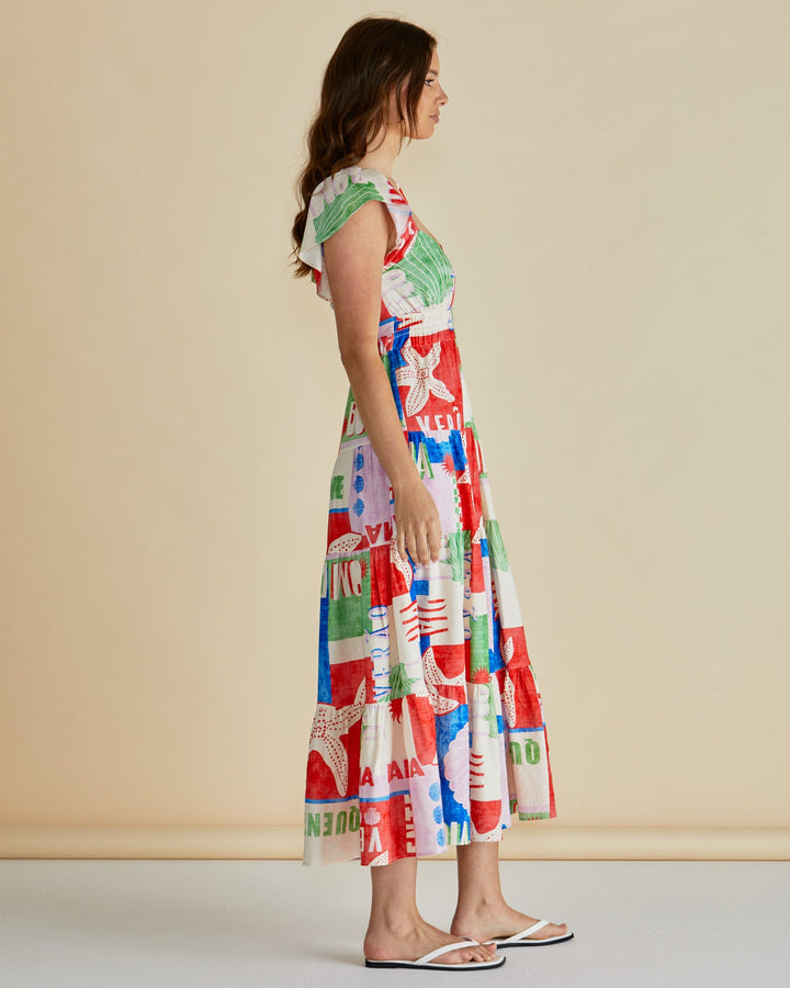Betty Basics Sadie Dress  Seashell Print