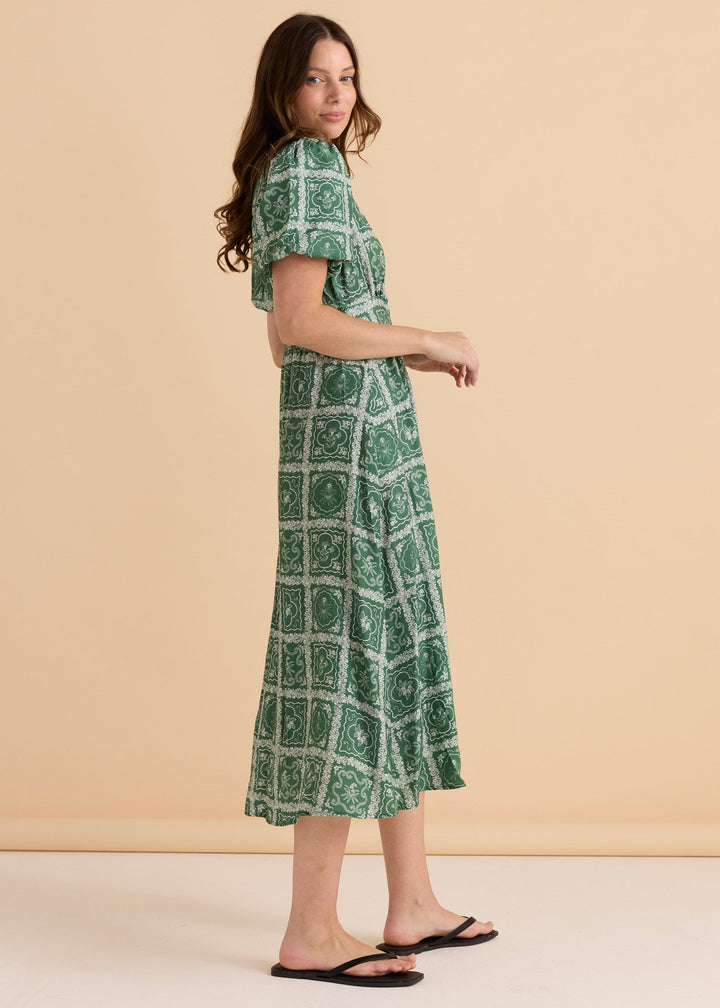 Betty Basics Dahlia Dress Floral Tile Print
