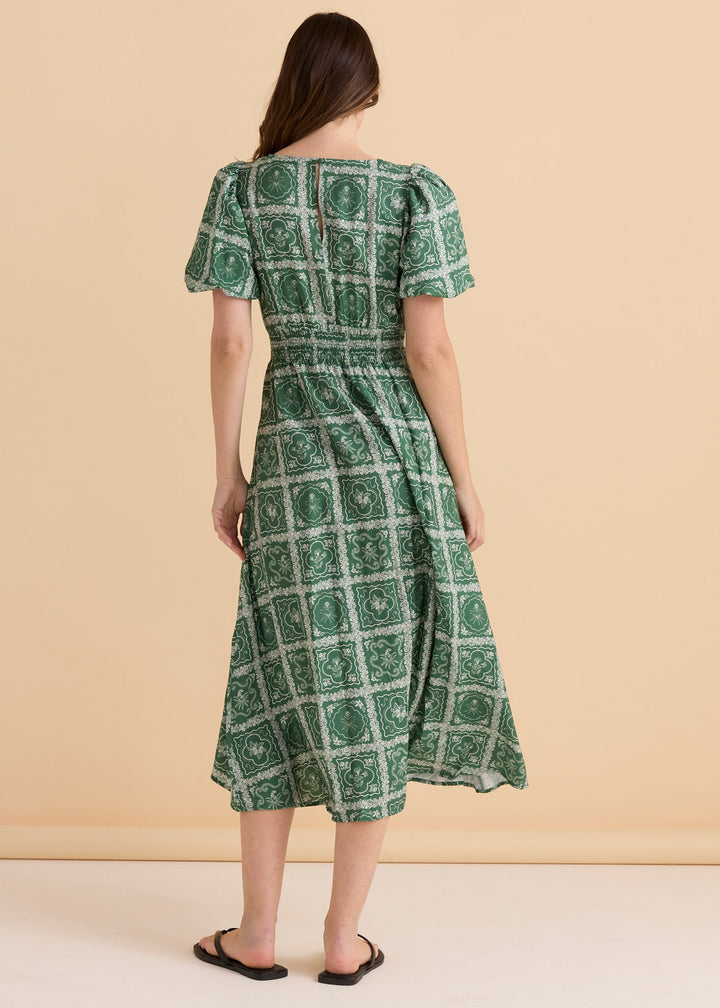 Betty Basics Dahlia Dress Floral Tile Print
