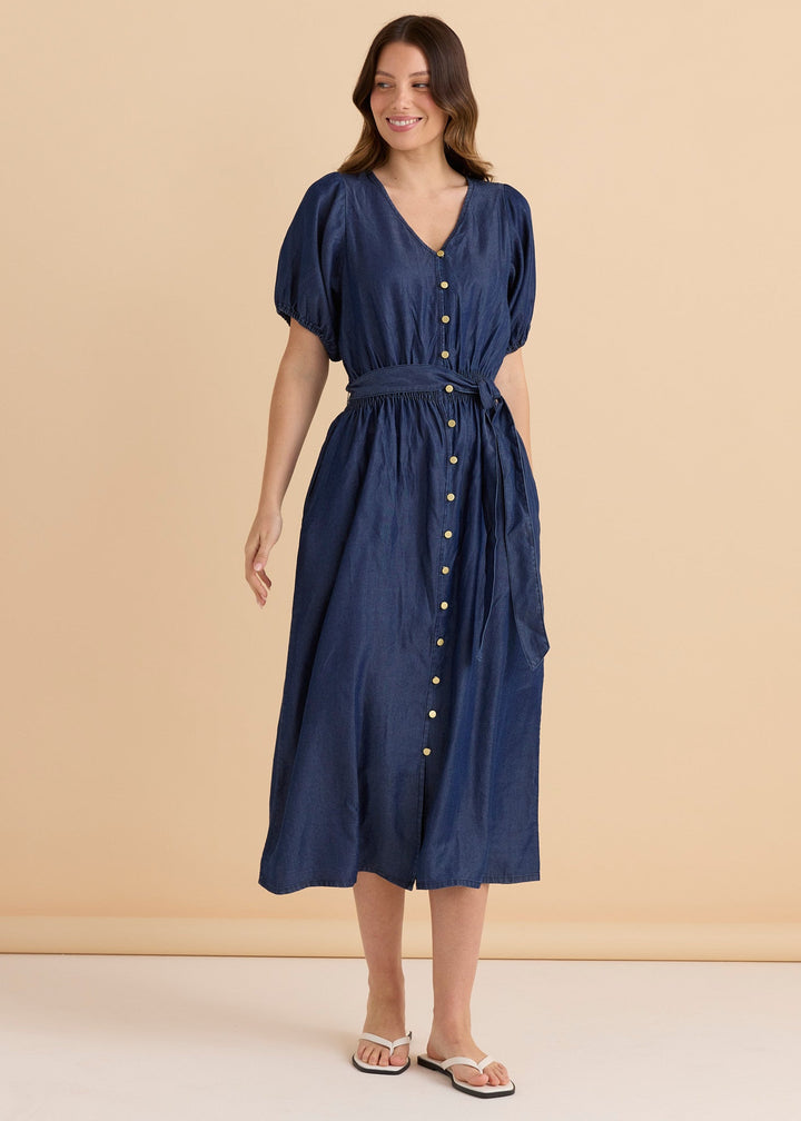 Betty Basics Lee Lyocell Dress Dark Blue Wash