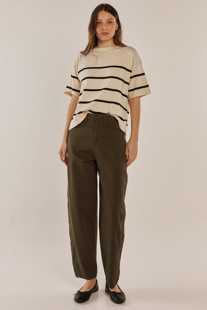 Betty Basics Barrel Leg Chino Khaki