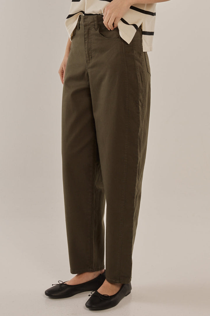 Betty Basics Barrel Leg Chino Khaki