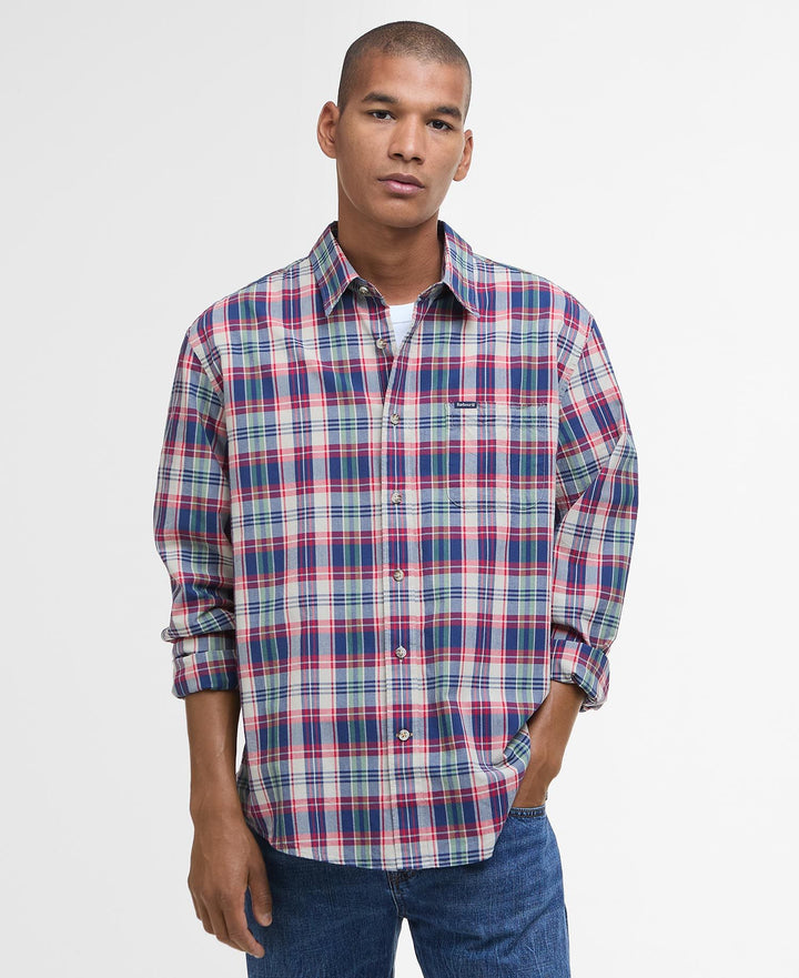 Barbour Clifton Madras Relaxed Fit Shirt Red