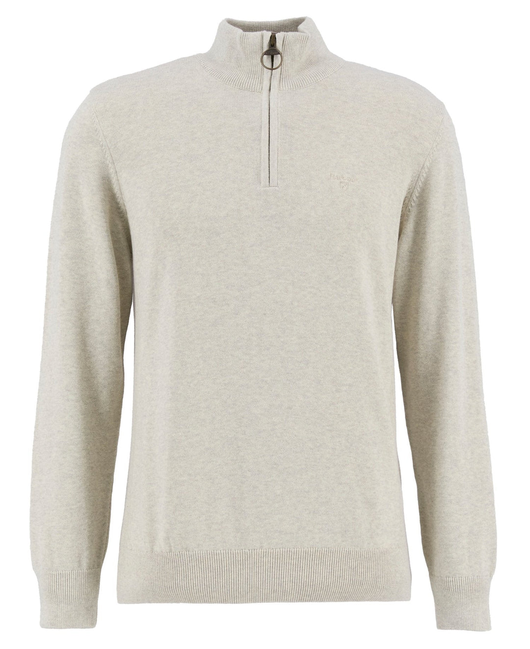 Barbour Cotton Half Zip Knitted Jumper Neutral