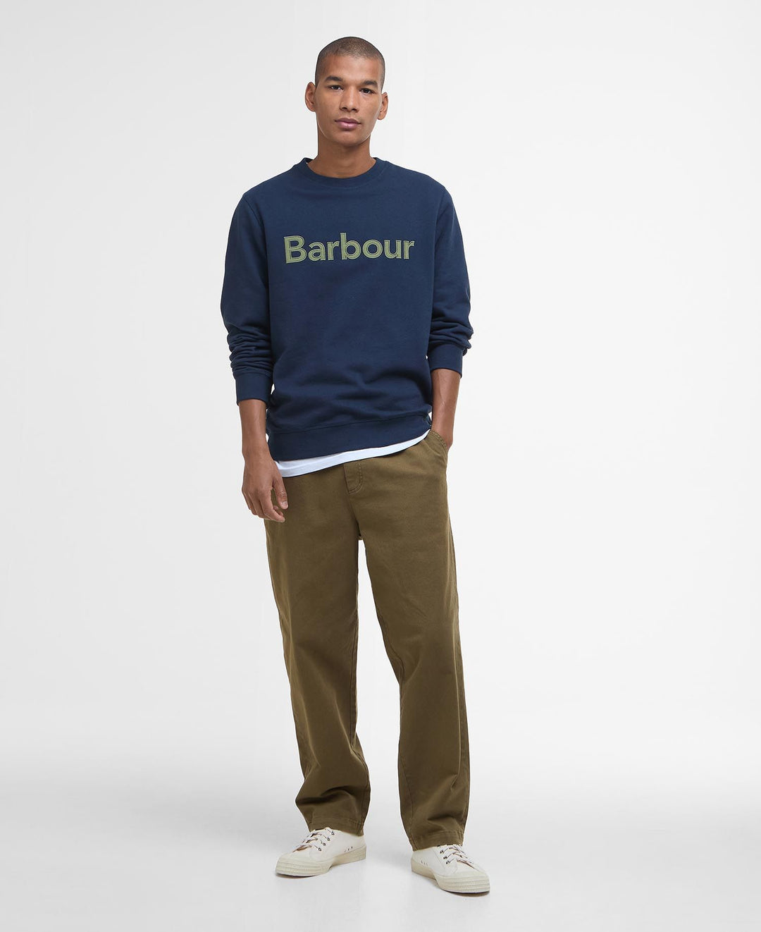 Barbour Pique Applique Crew Sweatshirt Navy