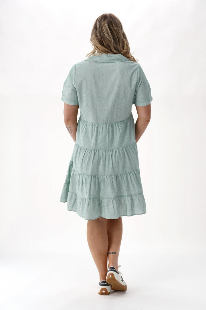 Betty Basics Estelle Dress Green Stripe