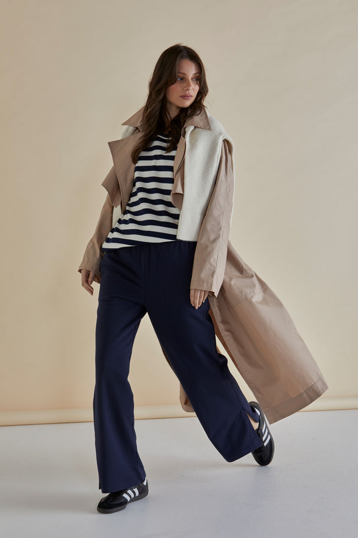 Betty Basics Easy Crew Sweat Navy Stripe