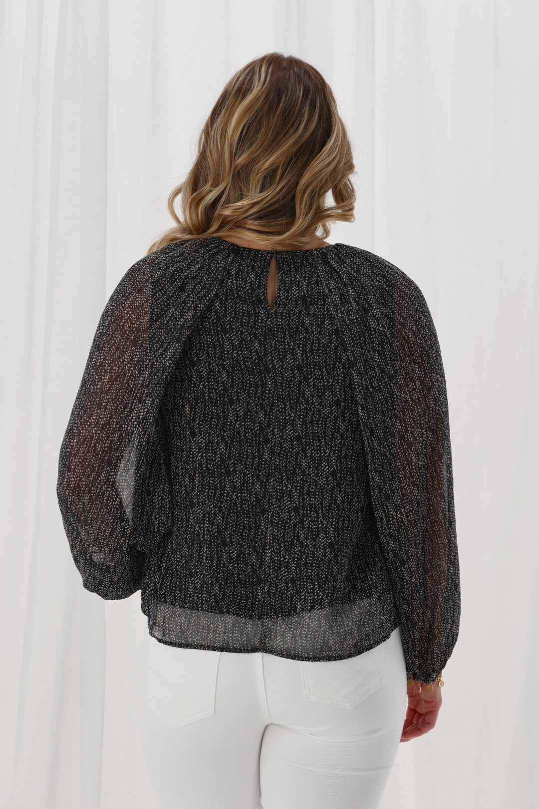 Celebration By Lucie Top Scattered Spot Black Metallic