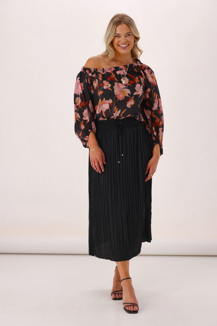 Celebration Connor Sateen Skirt Black